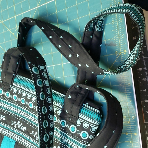 Hand made & Quilted Purse...SW flair. Turquoise/black - Picture 4 of 4